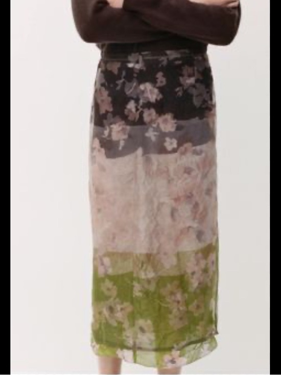 Zara Dresses & Skirts - Zara Floral Printed Organza Midi Skirt